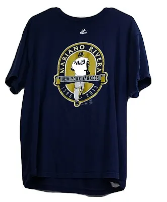 Majestic Men's SZ:L Mariano Rivera Yankee's Baseball Graphic T-Shirt Shiny 42 • $17.99