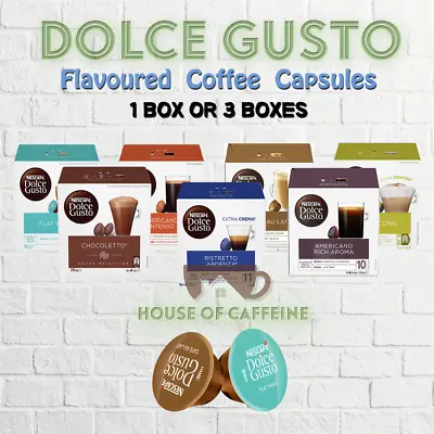 Dolce Gusto Coffee Capsules Pods NESCAFE 1 Box OR 3 Pack - All Flavours CHOOSE! • $7.90