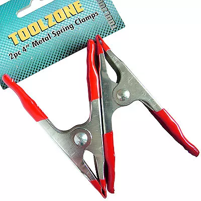 Metal Spring Clamps. PVC Coated 4  3.5cm Spring Clamp Grips Clips. Clamp Wood • £2.19