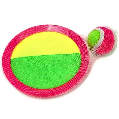 Catch Ball Set - Self-Stick Pads & Balls - Fun Garden Outdoor Beach Game Toy • £8.25