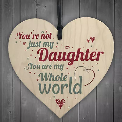 My Whole World Hanging Heart Plaque Mum Dad Daughter Love Gift Thank You Present • £3.99