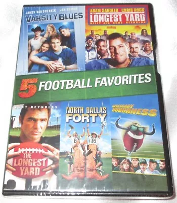 5 Football Favorites 5-DVD Set (New) Varsity Blues Longest Yard North Dallas • $13.69