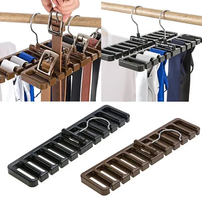 £3.69 • Buy Closet Wardrobe Storage Rack Scarf Tie Belt Organizer Hanger Holder Shelf