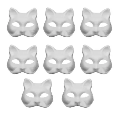£9.58 • Buy 8pcs Paintable Animal Masquerade Masks Men Half Masks Costume Cosplay