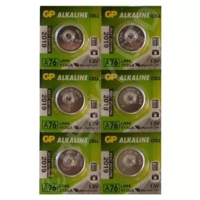 A76 LR44 AG13 L1154 V13GA | GP Batteries | Alkaline Battery |1.5v | 1x Pack Of 6 • £2.49