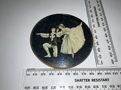 VINTAGE Stratton BLACK Ballet Dancers FACE LOOSE POWDER MIRROR COMPACT DAMAGED!! • £12.99