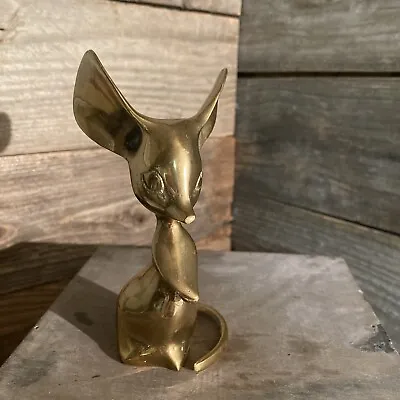 Mid Century Vintage Brass Mouse Rat BIG Ears 5” Tall Heavy Paperweight • $7.11