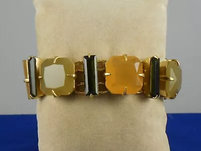 Vince Camuto Brushed Goldtone ETHEREAL STATEMENT Set Stone Toggle Bracelet $88 • $35