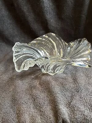 Vintage MIKASA Belle Epoque Swirl Wave 12  Crystal Bowl 1980 Heavy Germany Glass • $27