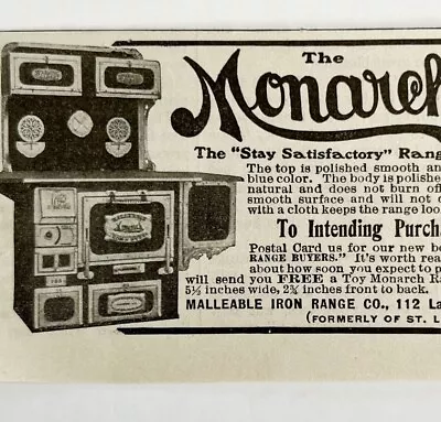 1904 Monarch Oven Range Stove Advertisement Appliance Ephemera 4.75 X 2.5  • $4.99