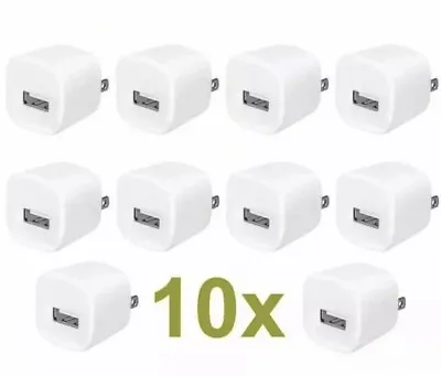 10x White 1A USB Power Adapter AC Home Wall Charger US Plug FOR IPhone 5S 6 7 8 • $11.99
