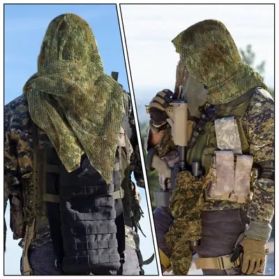 Scarf Military Camouflage Tactical Mesh Scarf Sniper Veil Camping Hunting Hiking • $11.35