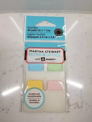 40 Pack~Martha Stewart Home Office Pastel Notetabs Memo Note Tabs Sticker AVERY  • $5.50