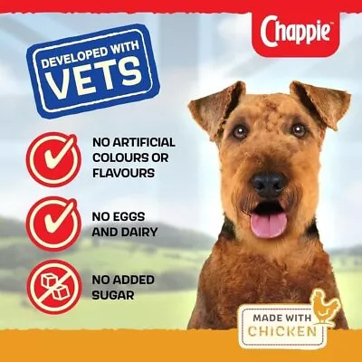 Chappie - Dry Dog Food For Adult Dogs - With Chicken And Wholegrain Cereal - 3kg • £17.49