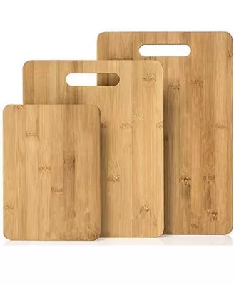 Brookline Wood Cutting Board Set - Extra Thick 3 Charcuterie Boards - Bamboo • $20