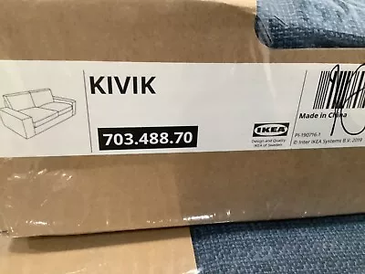 Ikea KIVIK Loveseat (2 Seat Sofa) 74 3/4  Cover Slipcover HILLARED DARK BLUE New • £77.21