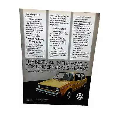 1976 Volkswagen Rabbit VW Original Print Ad Vintage Ephemera 70s • $7.99