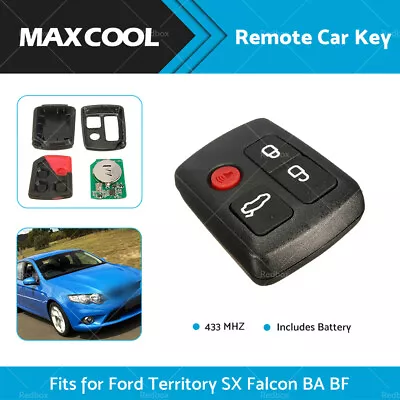 4 Button 433MHz Complete Remote Key Fits Ford Territory SX XR6 XR8 Falcon BA BF • $16.80