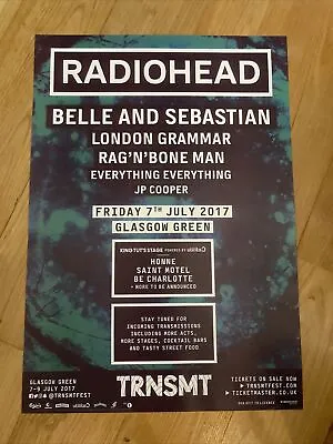 Radiohead  Rare Promo Gig/concert Poster! TRNSMT Scotland (2017) • £9.99