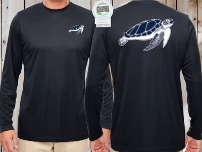 $21.95 • Buy Microfiber Long Sleeve Fishing Shirt Dry Fit Performance Sea Turtle Sun Shirt  