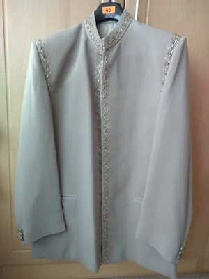 Mens Sand Colour Jodhpuri Suit Indian Wedding Outfit In Size 40 • £90