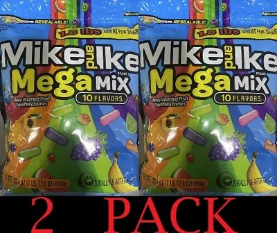 2x Mike And Ike MEGA MIX Chewy Candy 28.8 Oz Candies Resealable Bag - 2 PACK • $33.99