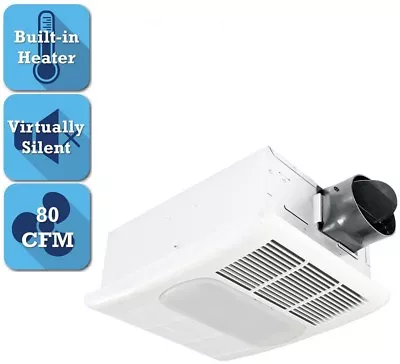  80 Cfm Indoor Home Ceiling Bathroom Ventilation Exhaust Fan W/ Light Heater • $169.99