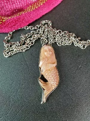 Old Nagaland Carved Mermaid Pendant  On Chain …beautiful Collection • $78.29