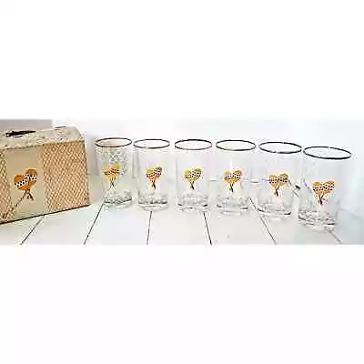  Vintage 70s Maraca Fiesta Highball Glasses Tumblers Cutler Glassware Barware • $57