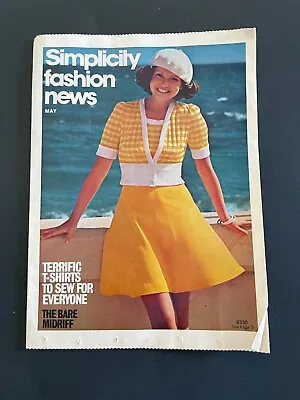 Simplicity May 1974 Fashion News Brochure Booklet T Shirts Bare Midriff Knits • $9.79