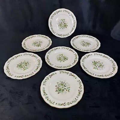 Colclough Sedgley Pattern Dinner Plates X7 Green Floral 21cm Vintage • £18.50