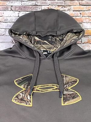 Under Armour Realtree Hoodie Adult M Brown Pullover Camo Hunting Casual Mens • $19.79