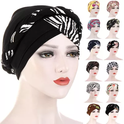 Women's Hair Braid Loss Hat Wrap Cancer Chemo Cap Muslim Head Scarf Turban💕 • £2.99