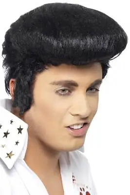 Elvis Presley Men's Black 1950's Costume Wig Genuine Smiffys - New • $36.29