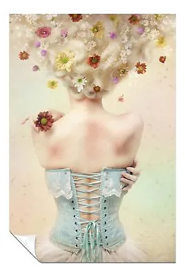 Pastel Girl With Flowers In Hair Artistic Poster Wall Art Home Decor • £11