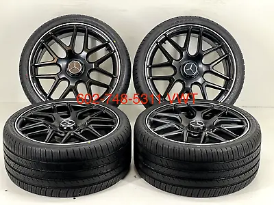 19  WHEELS RIMS TIRES FIT MERCEDES BENZ S550 AMG S63 C63 C E Set 4 BLK M SATIN • $2399