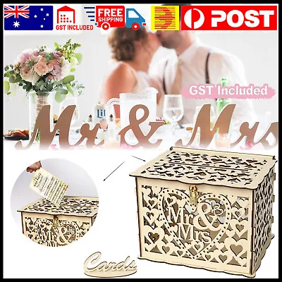 Wishing Well Card Box Decorative Wood Carved Wedding Engagement Party Rustic NEW • $18.44