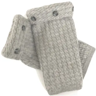 $33.49 • Buy Fingerless Gloves Gray 100% Cashmere One Size S M L Os Grey Half Finger Mittens