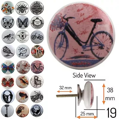 £2.60 • Buy Black Vintage Ceramic Door Knobs OVER 50 DESIGNS Handles Cupboard Drawer Pulls