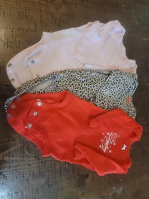 Baby Girl Long Sleeve Bodysuits 3 Months Carters Lots Of 3 • $11.90