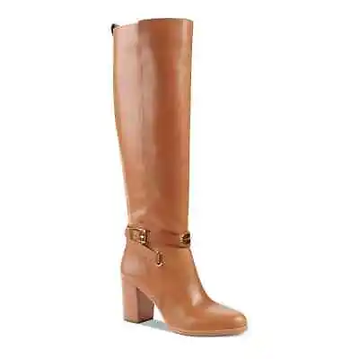 Michael Kors 8 Arley Riding Boot Luggage Buckle Harness Knee High Size 7M • $68