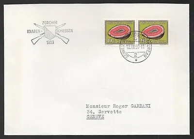 1958 Switzerland Zurich Boys Shooting Guns Mobile Post Office Event Cover. Agate • $1.22