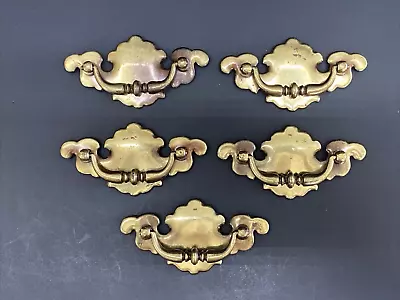 4.5  KRC Batwing Drawer Dresser Furniture Pulls Handles Brass Vintage Lot Of 5 • $30