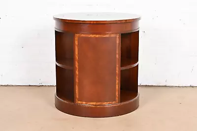 Baker Furniture Empire Banded Mahogany Drum Table • $1495