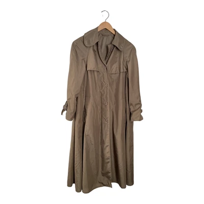 $39.99 • Buy Vintage 60s Judy Scates Rain Cheetahs Trench Coat Size 8 Tan Raincoat Nylon 