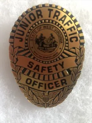 Junior Traffic Safety Officer State West Virginia Badge 1 3/4” X 2 1/2” Plastic • $10