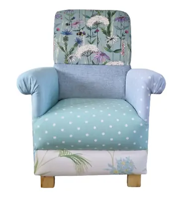 Voyage Maison & Laura Ashley Patchwork Adult Chair Armchair Duck Egg Blue Green • £239.95