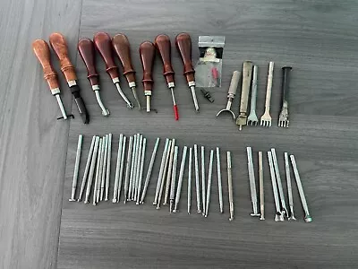 Vintage Mix Leather Working Tools Lot HUGE Used • $76