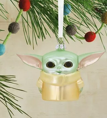 The Child Blown Glass Baby Yoda Hallmark Christmas Ornament The Mandalorian  • $11.49