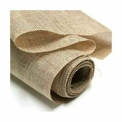 Natural Hessian Jute Sack Fabric  SOLD PER 5 METRES  54 W Upholstery Garden Use • £18.95